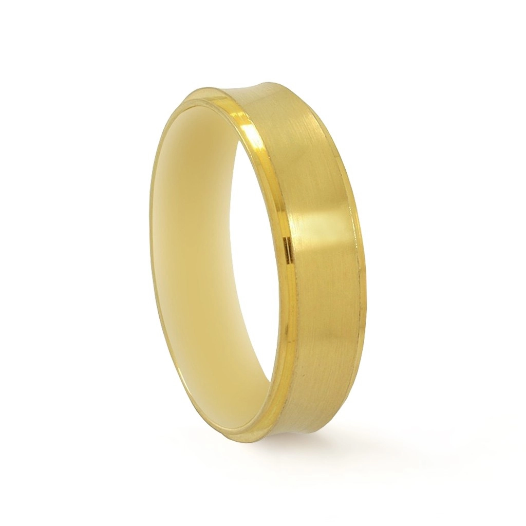 Aliança de Ouro 18K Fosca Côncava