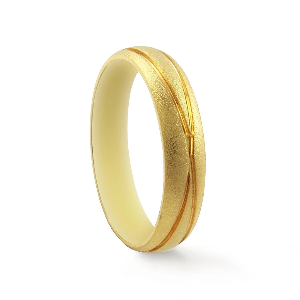 Aliança de Ouro 18K Fosca com Símbolo do Infinito
