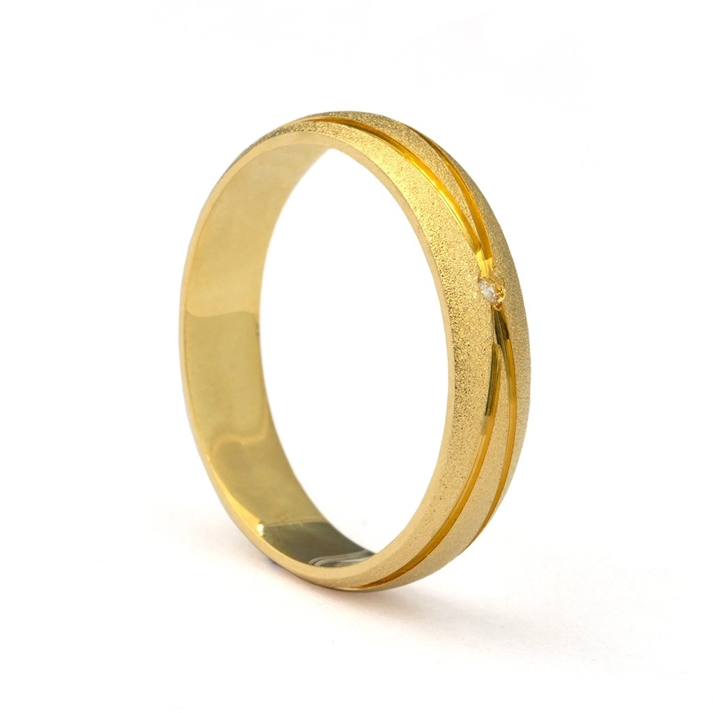Aliança de Ouro 18K Fosca com Símbolo do Infinito e Brilhante