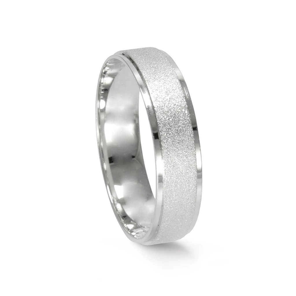 Aliança de Ouro Branco 18K Fosca