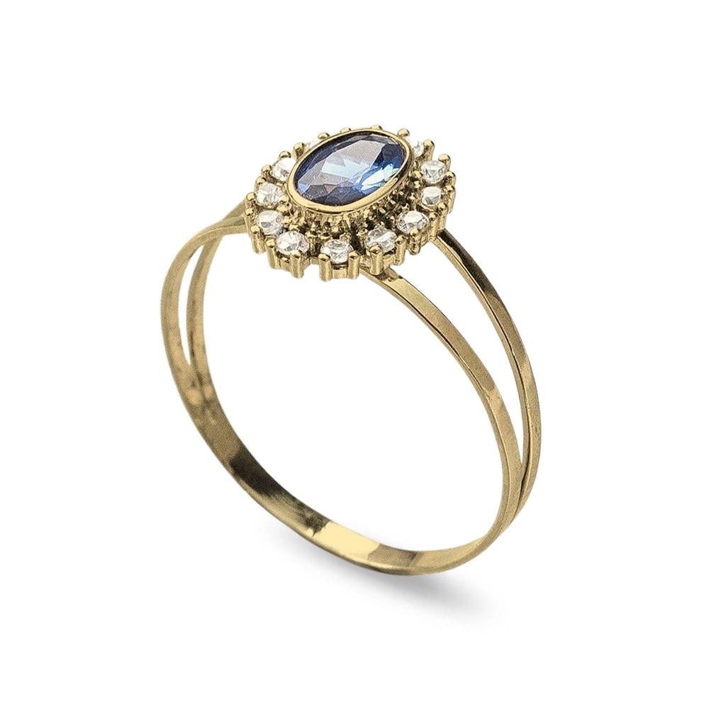 Anel de Formatura em Ouro 18k com Zircônia Central Oval