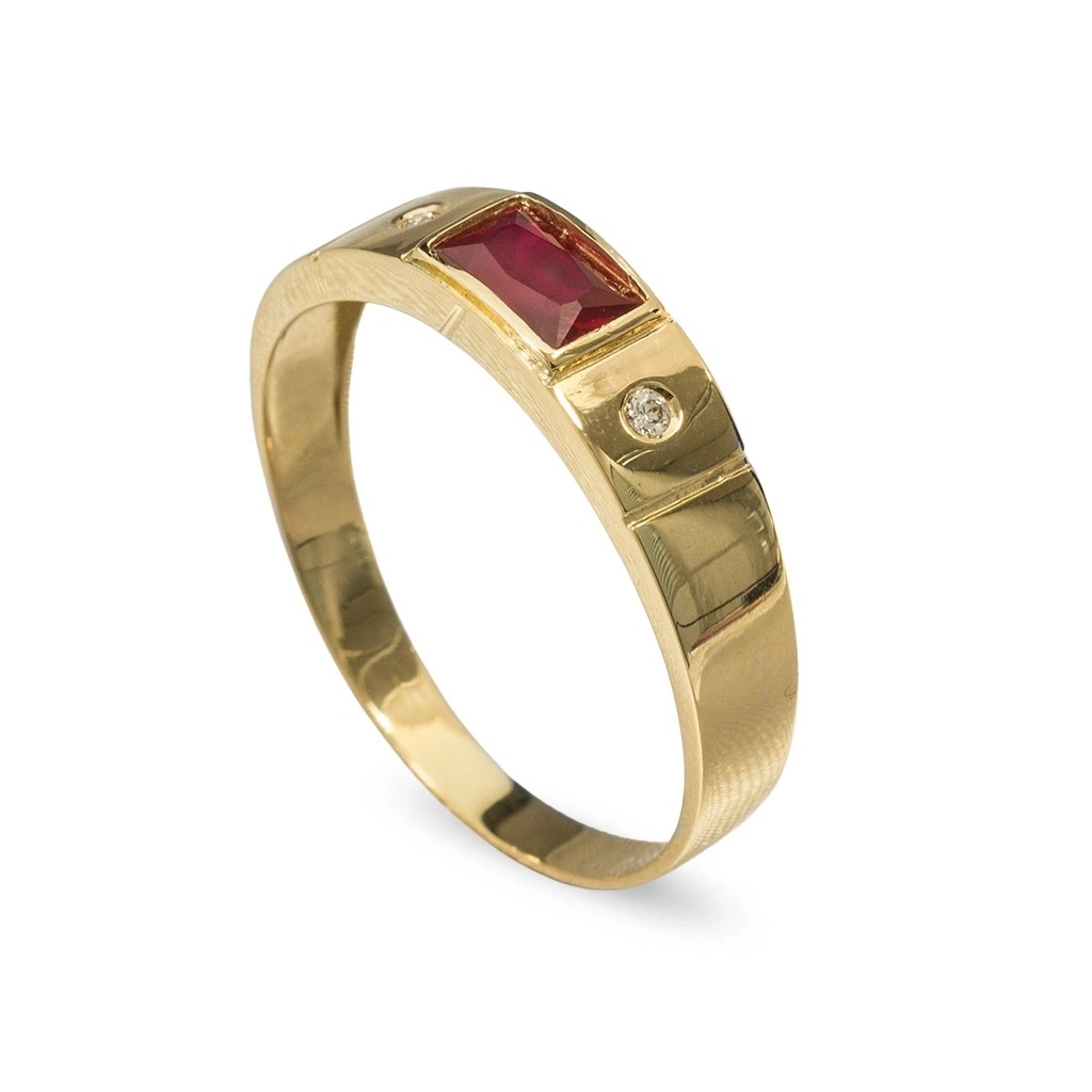 Anel de Formatura em Ouro 18k Retangular