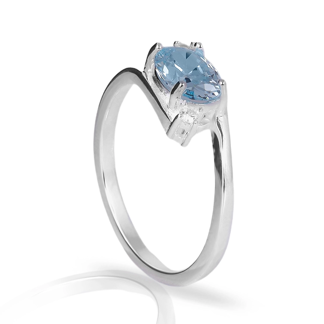 Anel de Prata Blend Collection  Espelhado com Zircônia Topázio e Cristal