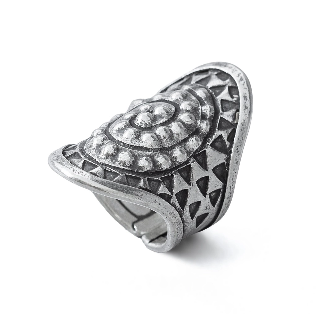 Anel De Prata Estilo Bali Espiral Regulável 