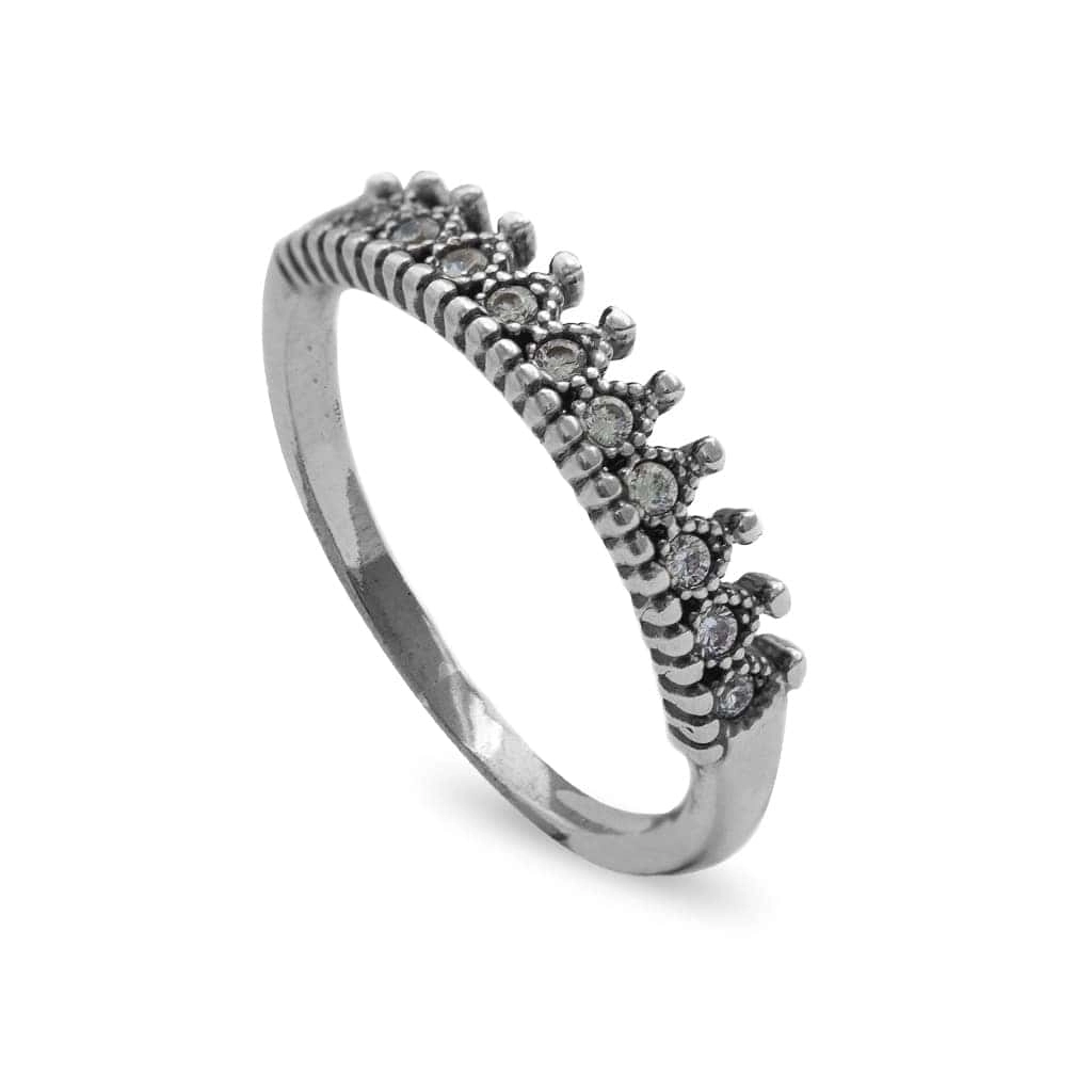 Anel De Prata Symbol Com Zircônia Cristal