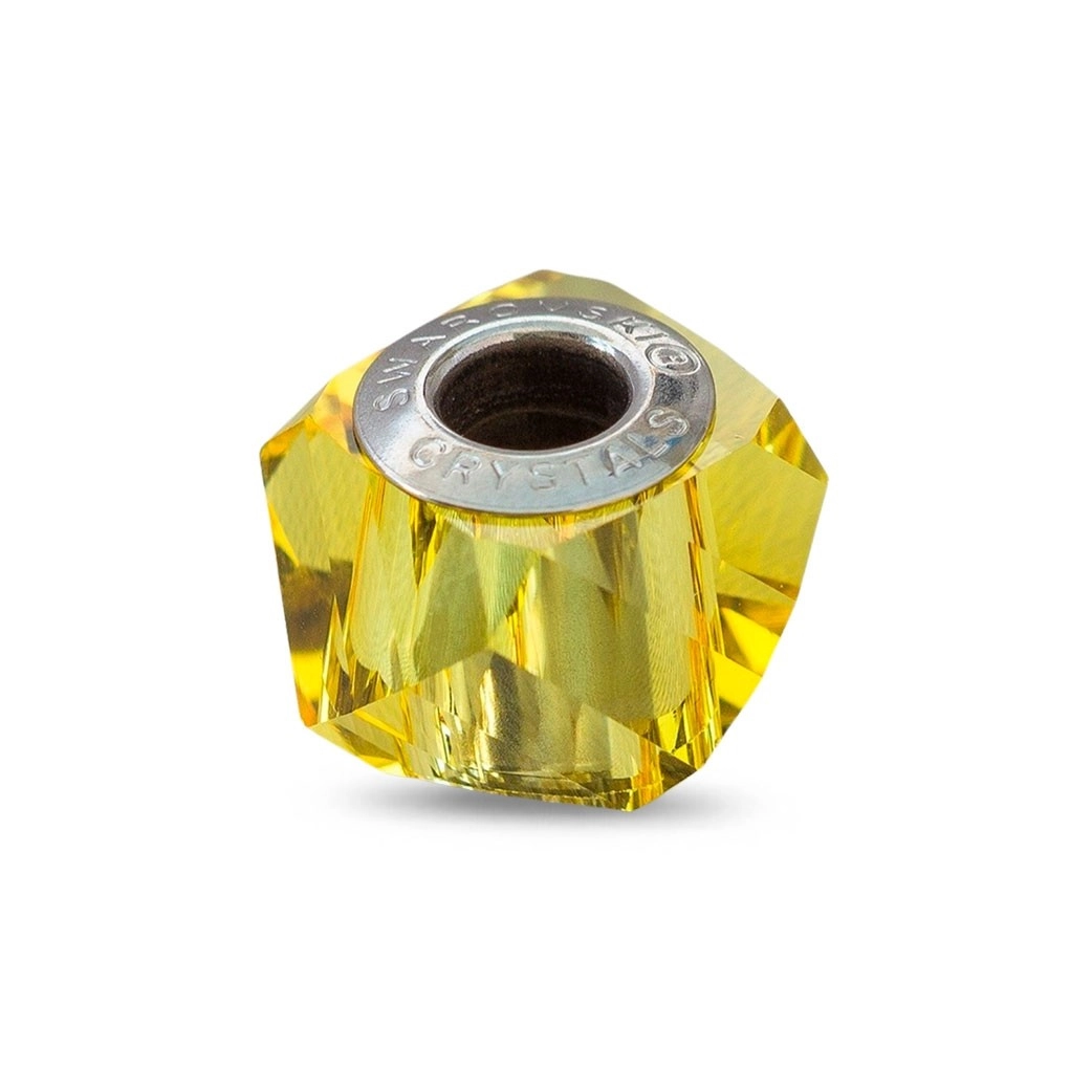 Berloque de Aço Symbol com Cristal Facetado Amarelo