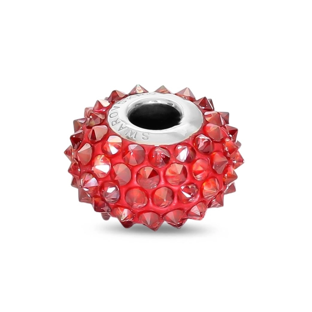 Berloque de Aço Symbol com Cristal Spike Vermelho