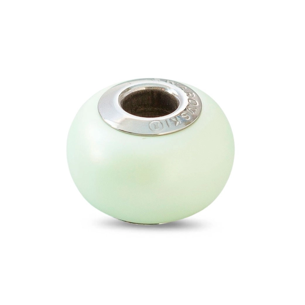 Berloque de Aço Symbol com Pérola Verde Pastel