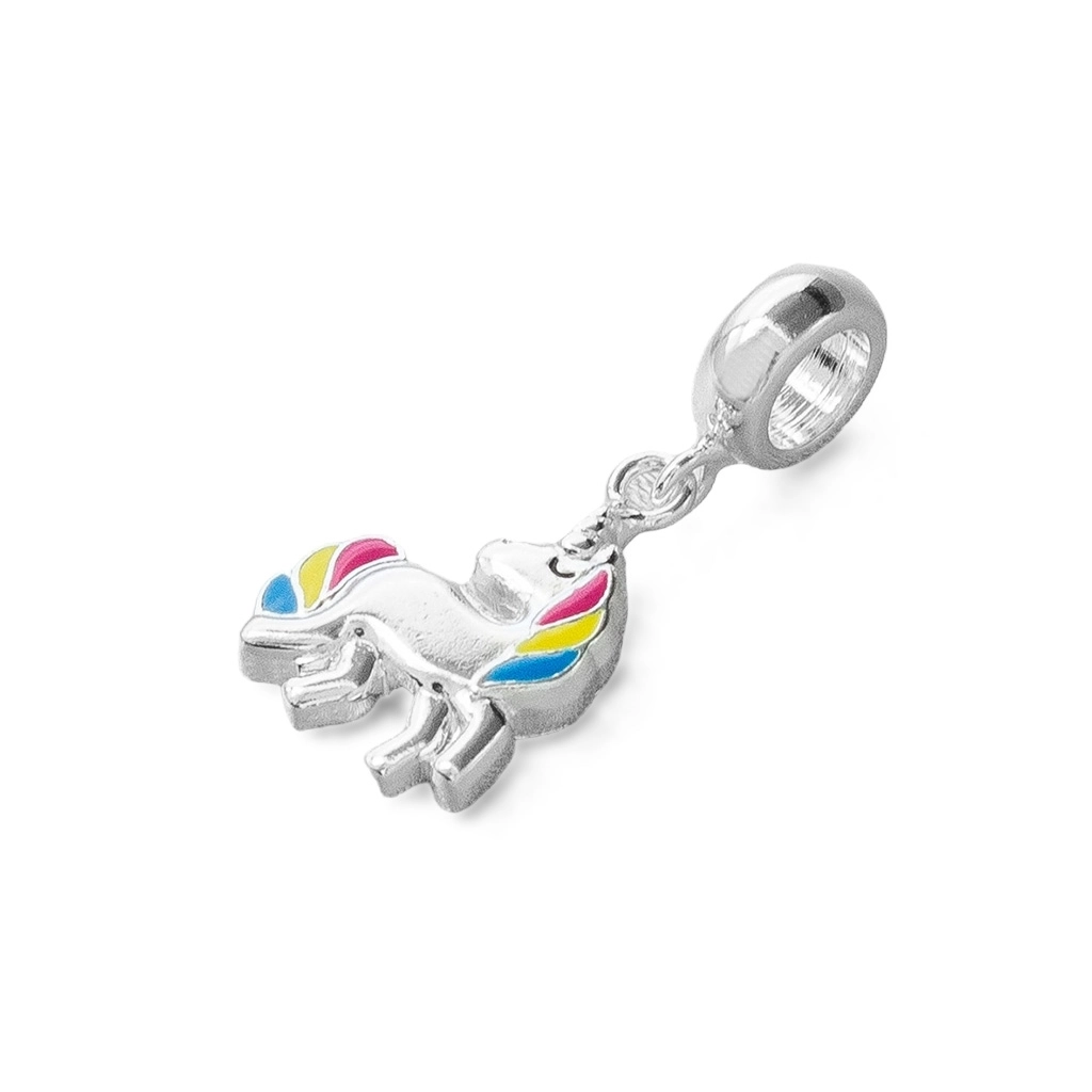 Berloque de Prata Leve Symbol Kids Unicórnio Esmaltado
