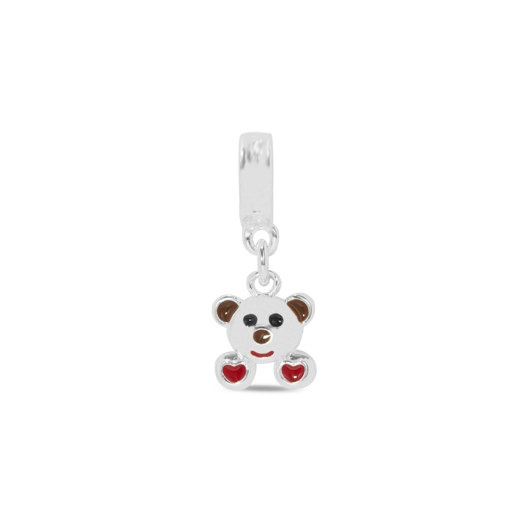 Berloque de Prata Leve Symbol Kids Urso Esmaltado