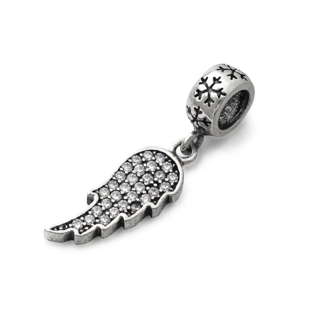 Berloque de Prata Symbol Asa com Zircônias Cristal
