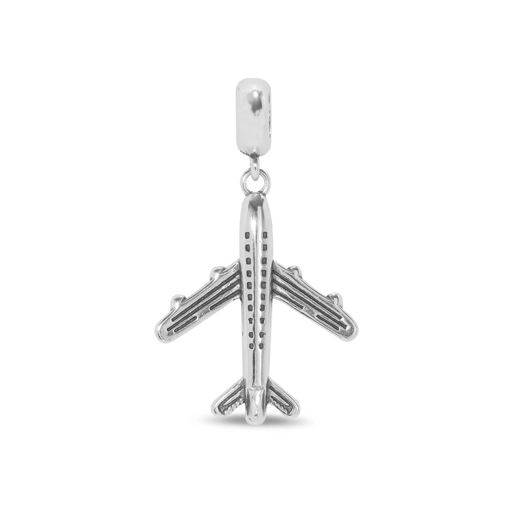Berloque de Prata Symbol Avião Envelhecido