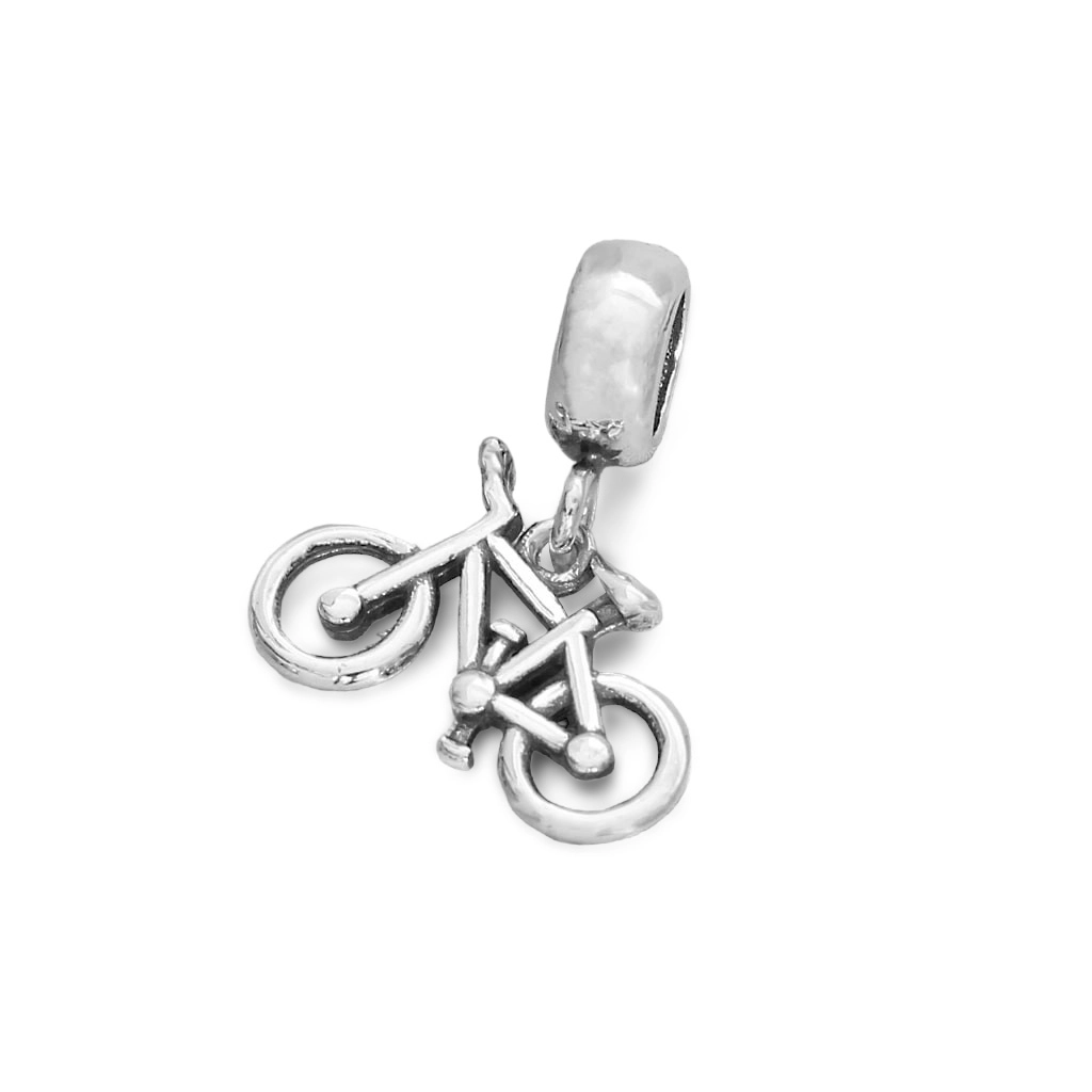 Berloque de Prata Symbol Balanço Bicicleta Envelhecida