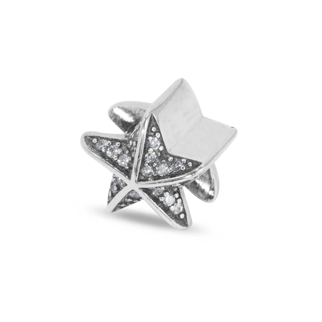 Berloque de Prata Symbol Estrela do Mar com Zircônia Cristal