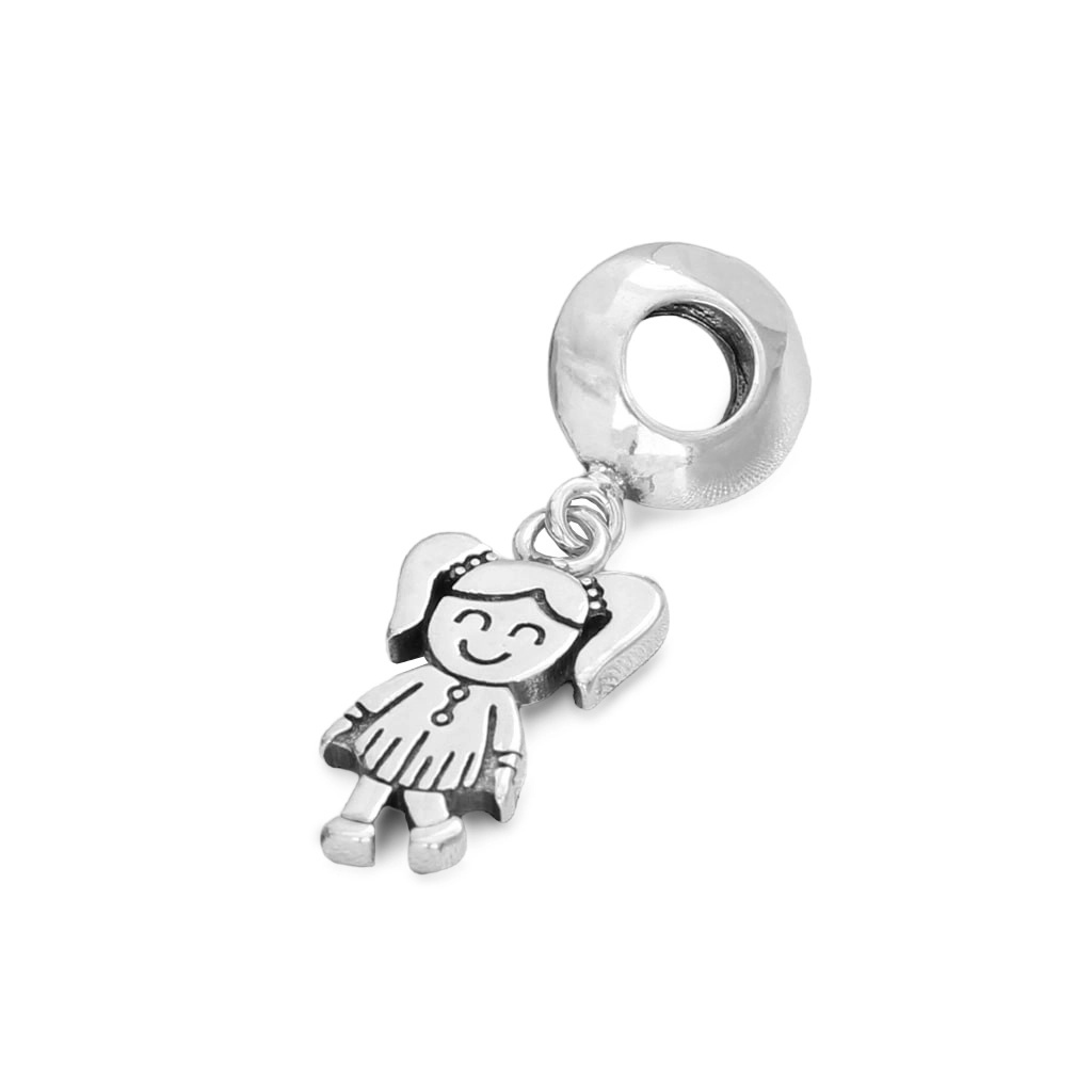 Berloque de Prata Symbol Menina Envelhecida
