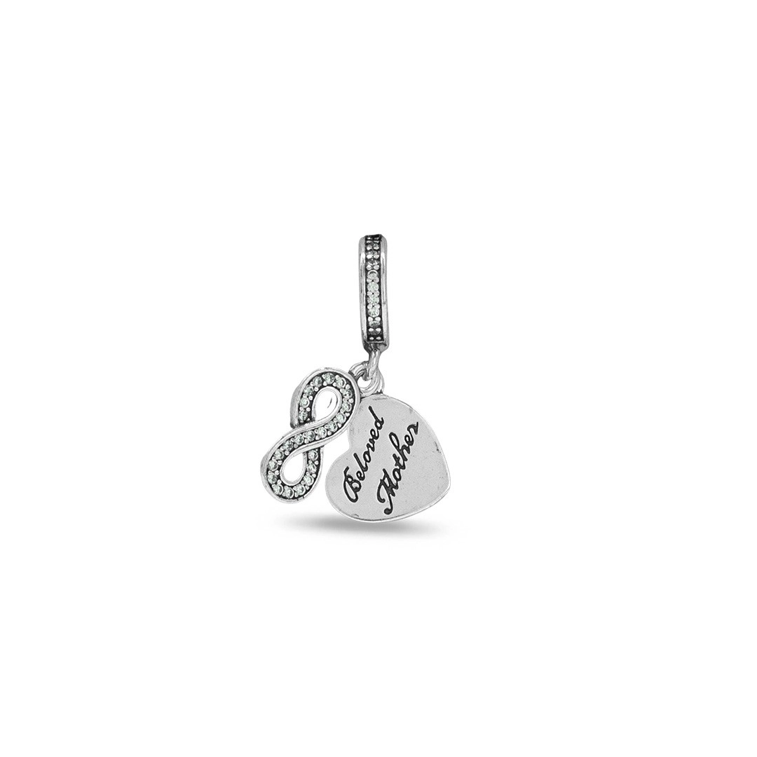 Berloque de Prata Símbolo do Infinito com Zircônia Cristal