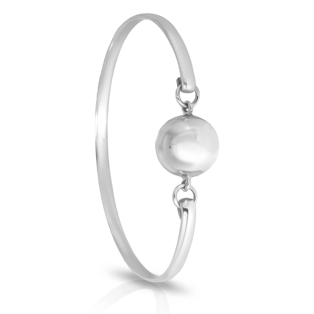 Bracelete de Prata com Esfera Espelhada