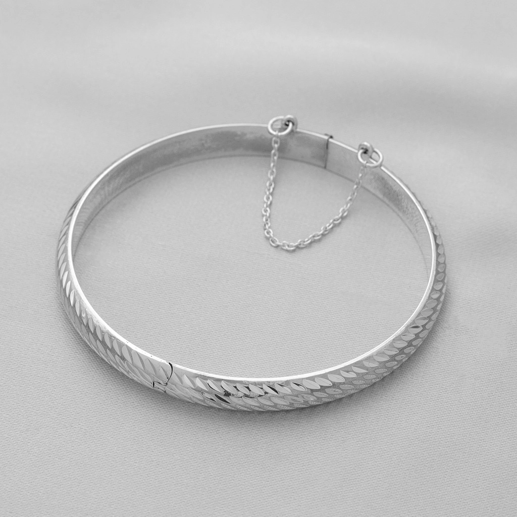 Bracelete de Prata Diamantado com Pega Ladrão