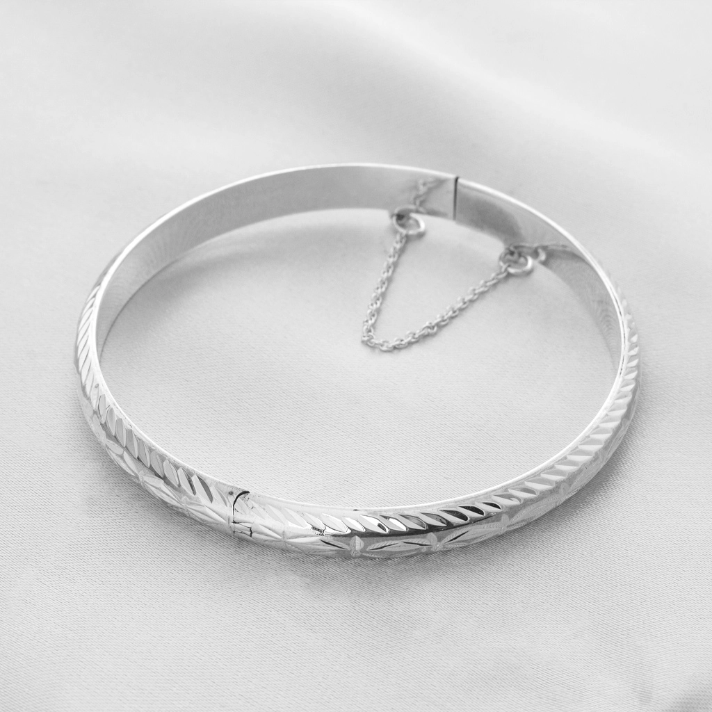 Bracelete de Prata Diamantado com Pega Ladrão