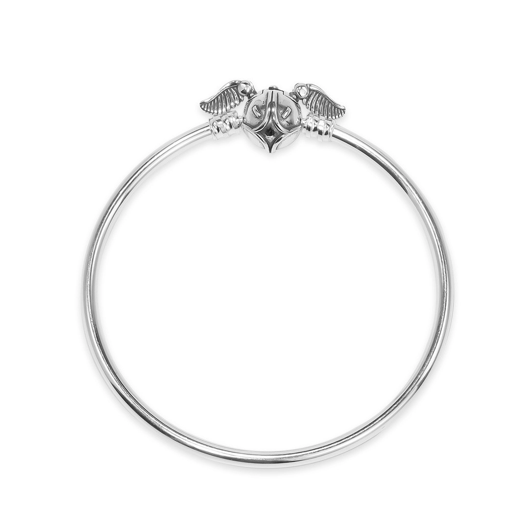 Bracelete de Prata Symbol com Fecho de Bola e Asa Envelhecida