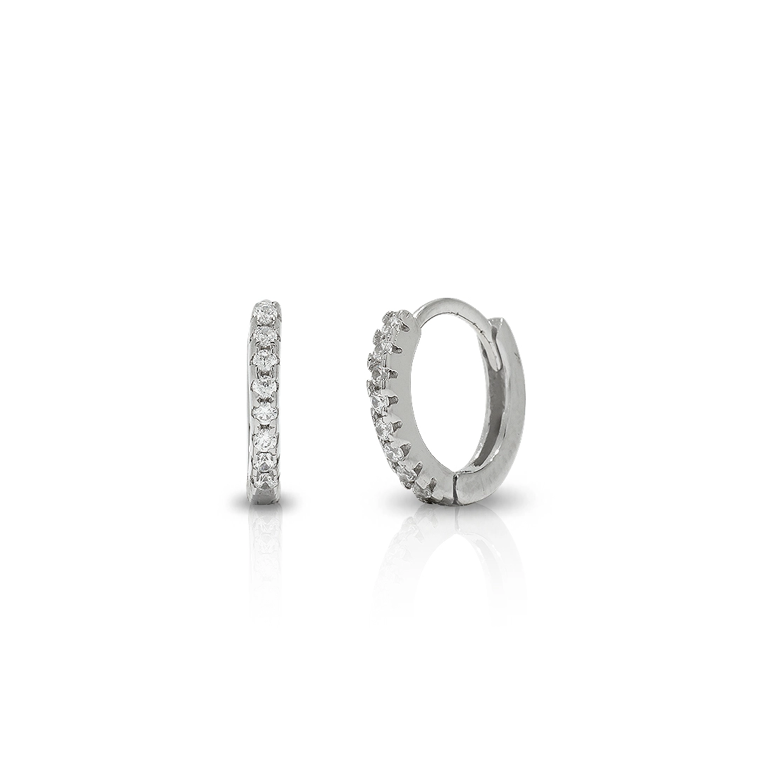 Brinco Blend Collection Prata 925 Clic com Zircônias Cristal M