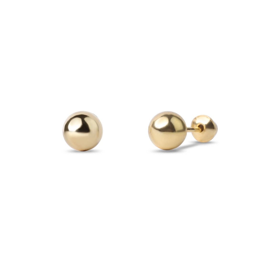 Brinco de Ouro 18k Baby Gold Esfera 4 MM