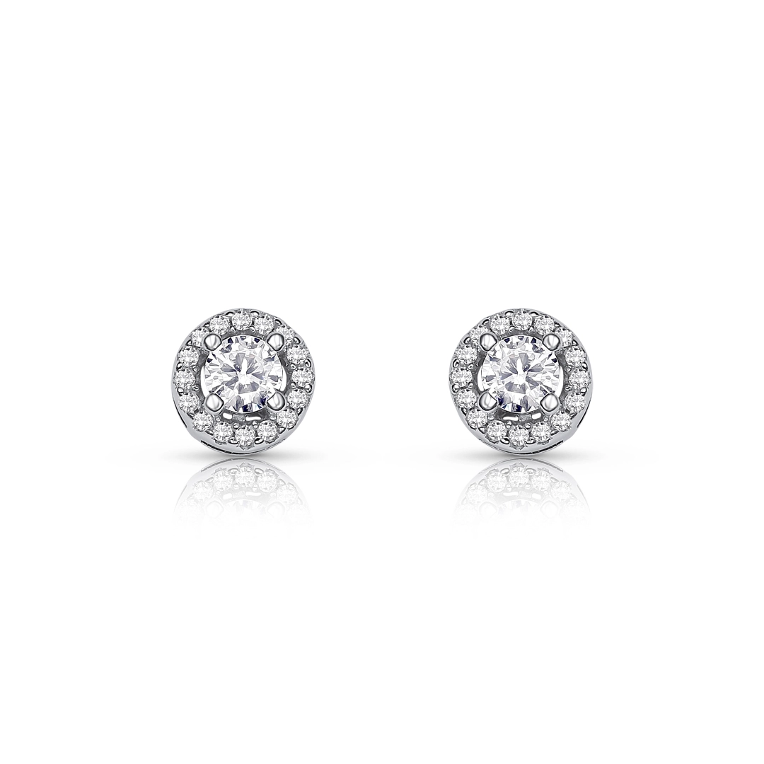 Brinco de Prata Top com Zircônia Cristal 