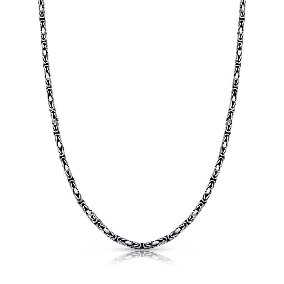Cordão De Prata Estilo Bali Com Ponto Peruano 60 Cm