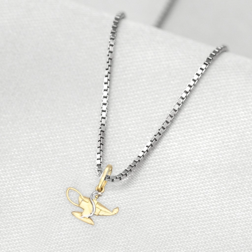 Corrente de Prata com Pingente de Formatura em Ouro 18k Profissão Enfermagem P
