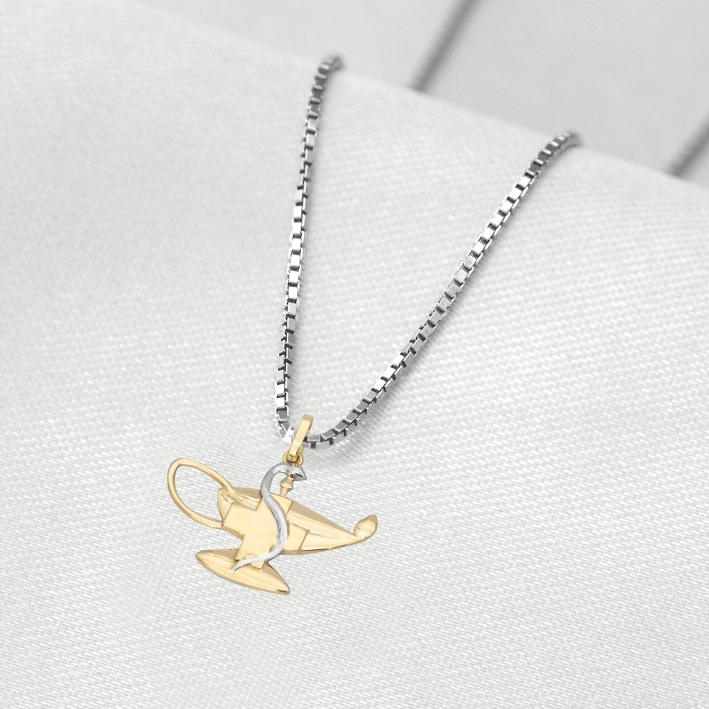 Corrente de Prata com Pingente de Formatura em Ouro 18k Profissão Enfermagem