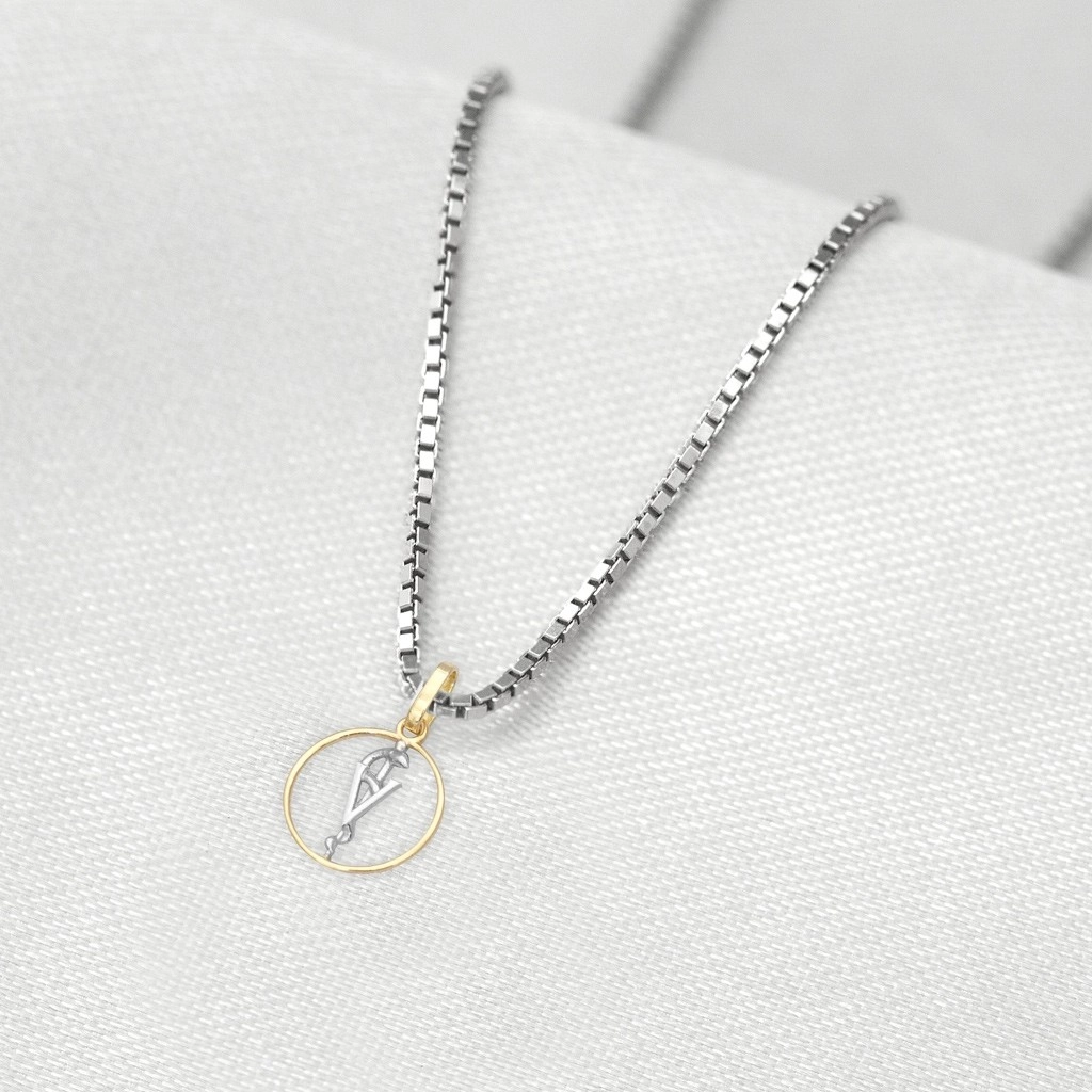Corrente de Prata com Pingente de Formatura em Ouro 18k Profissão Veterinária P