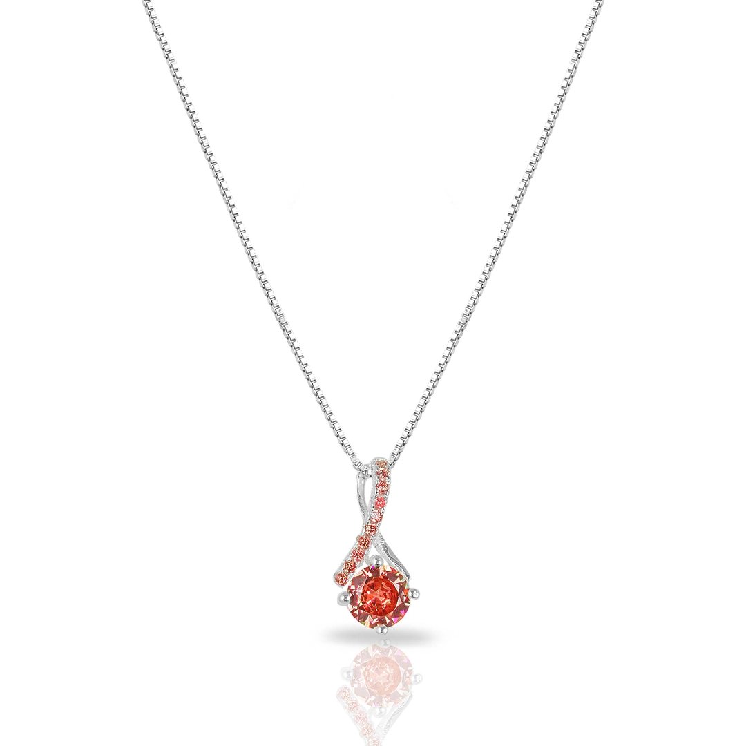 Gargantilha Blend Collection de Prata 925 Delicada com Zircônias Granada