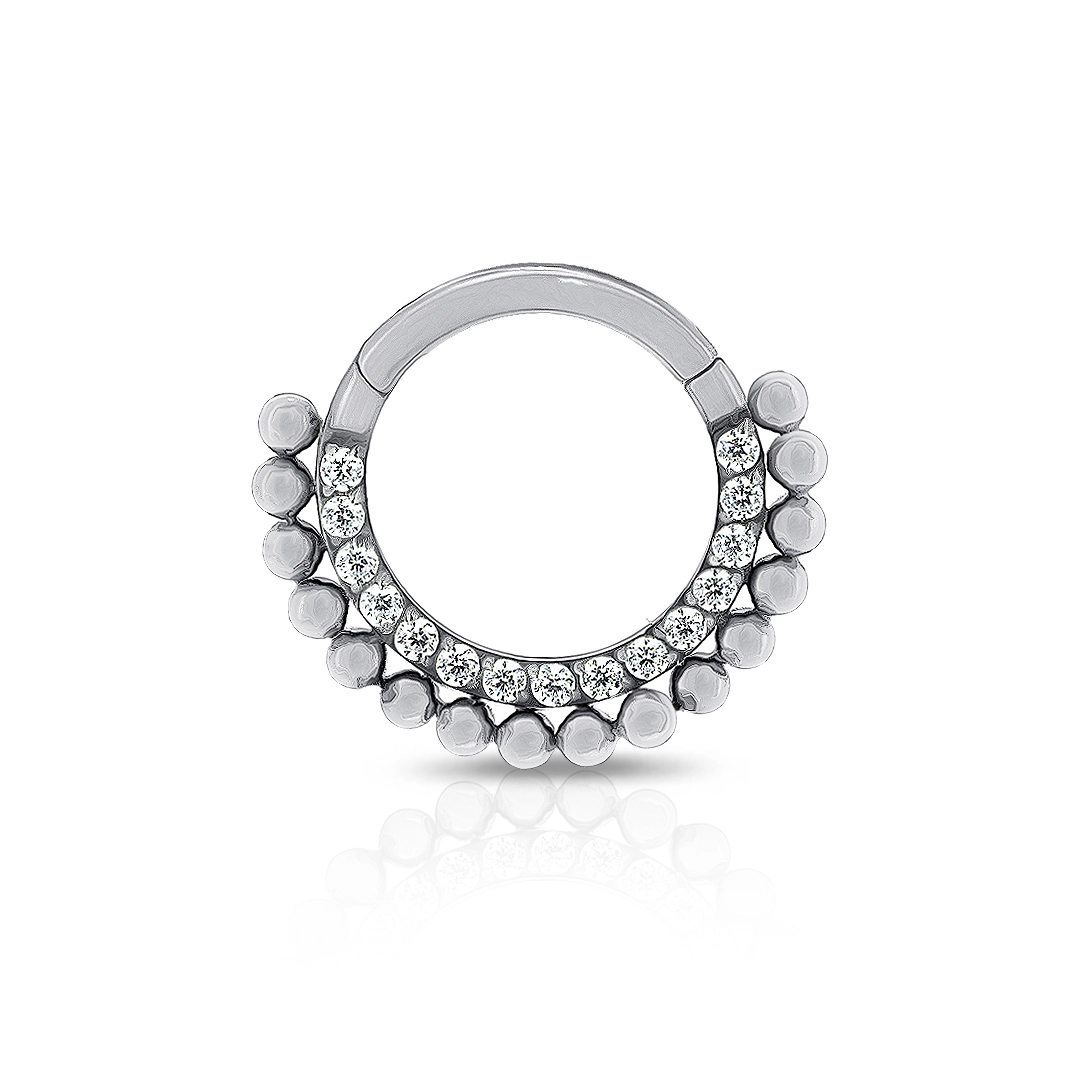 Piercing De Titanium Argola Com Esferas e Zircônias Cristal