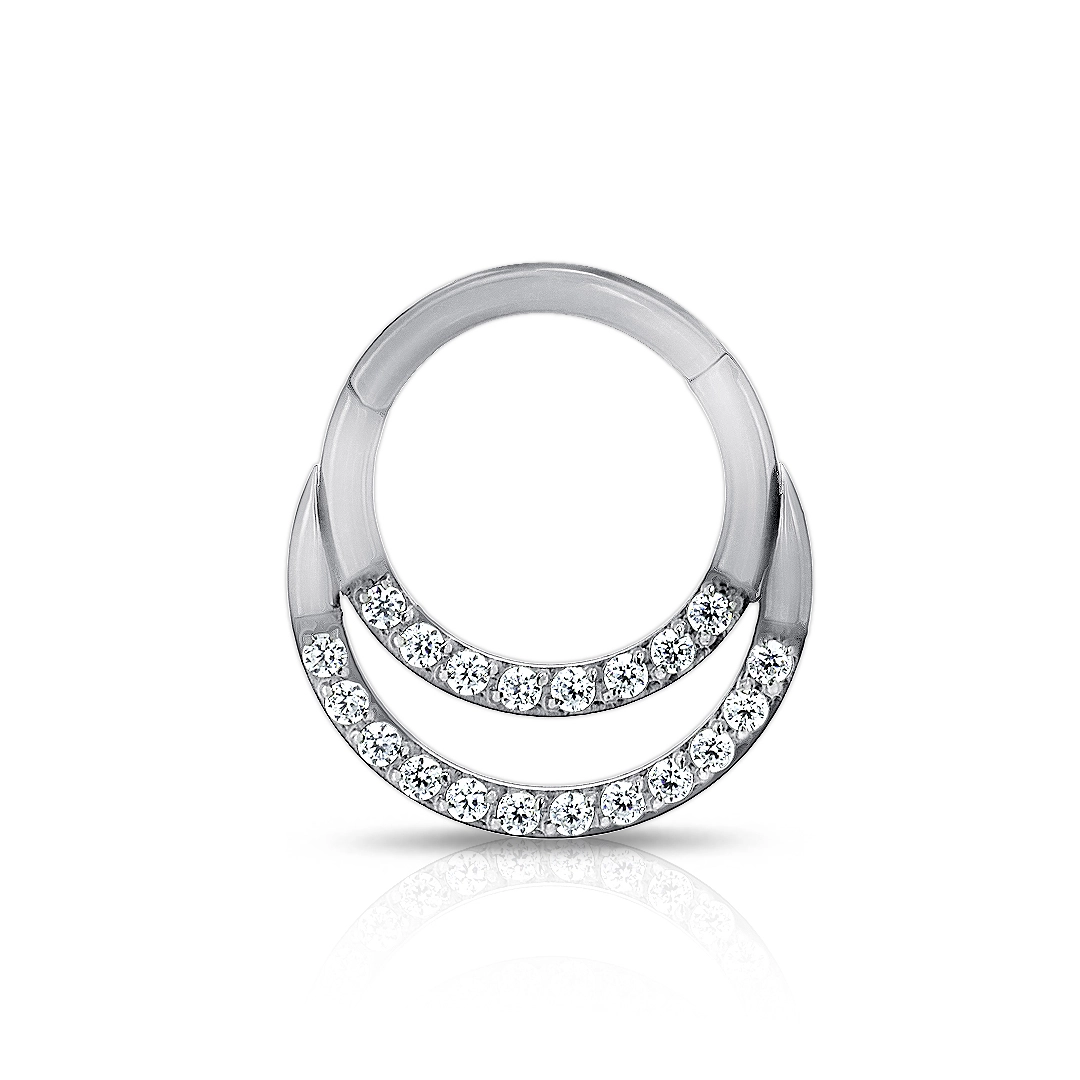 Piercing De Titanium Argola Fio Duplo com Zircônias