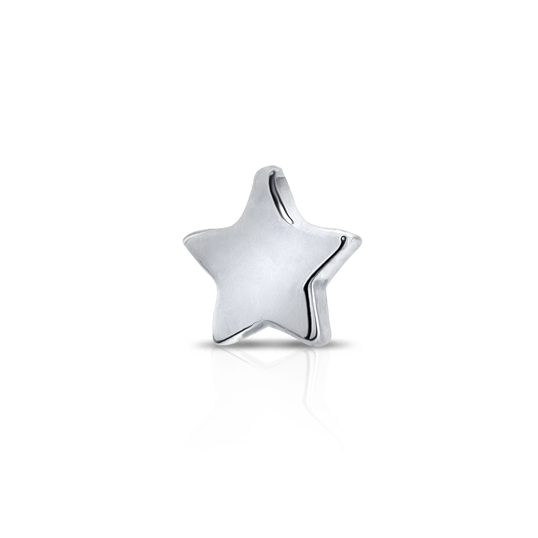 Piercing De Titanium Com Estrela Espelhada