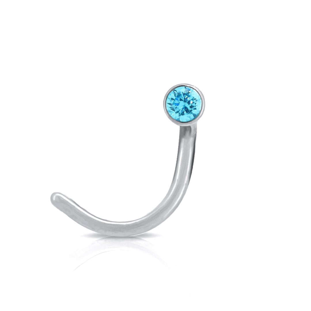 Piercing De Titanium Com Zircônia Topázio