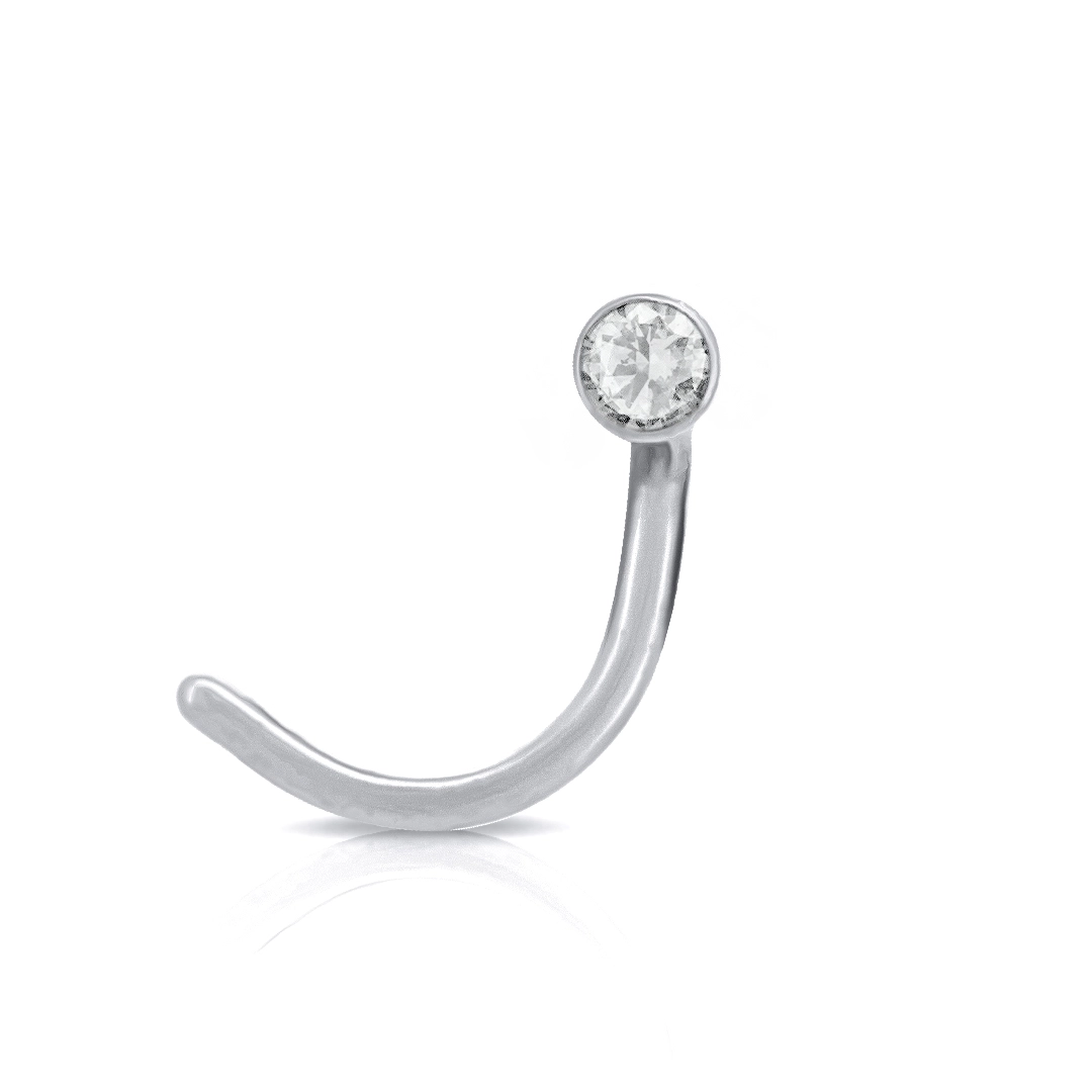 Piercing De Titanium Com Zircônia Cristal