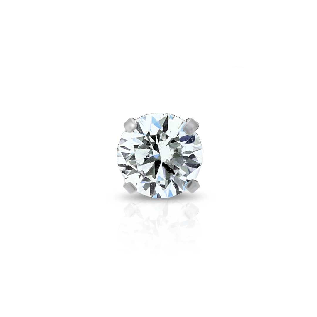 Piercing De Titanium Com Zircônia Cristal
