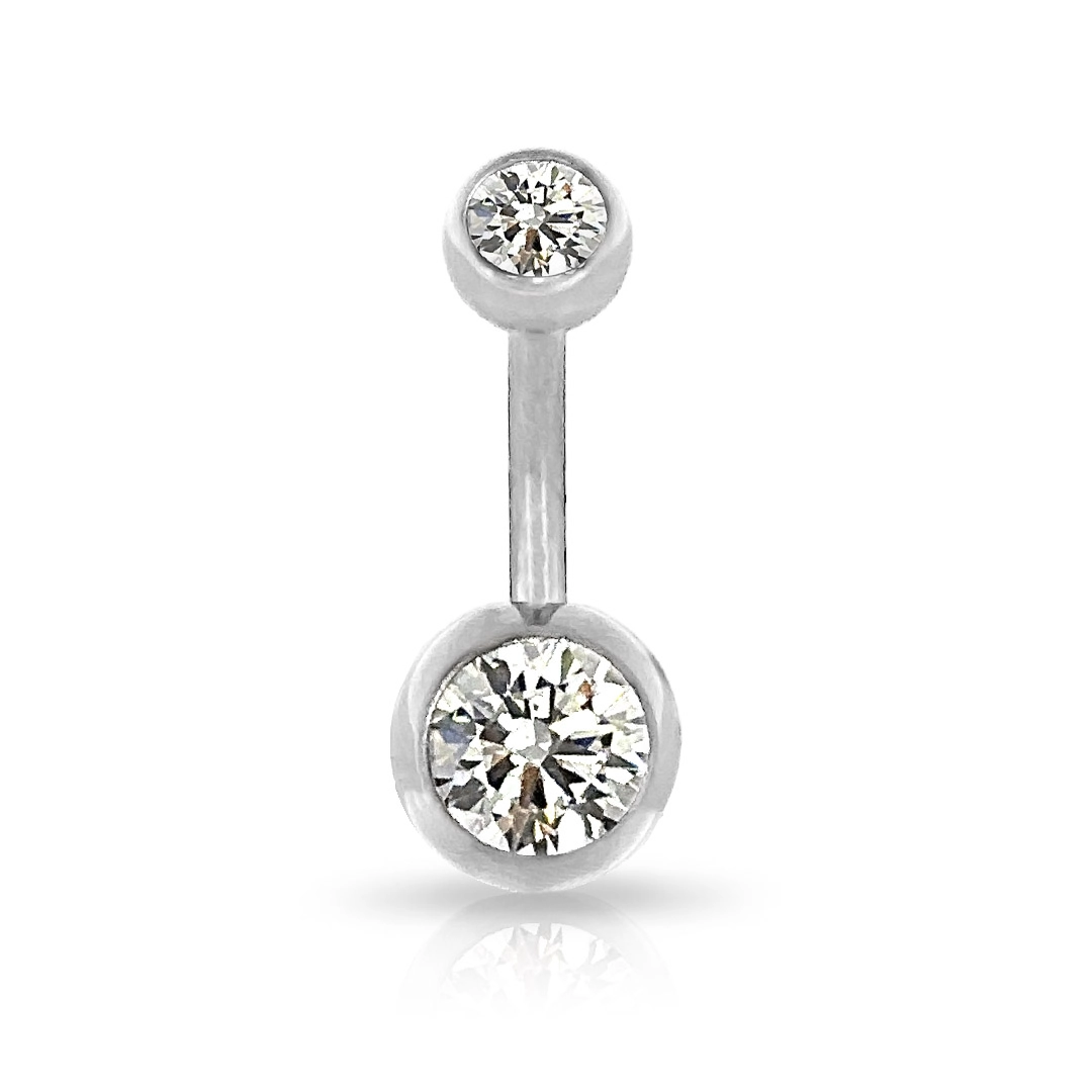 Piercing De Titanium Com Zircônias Cristal