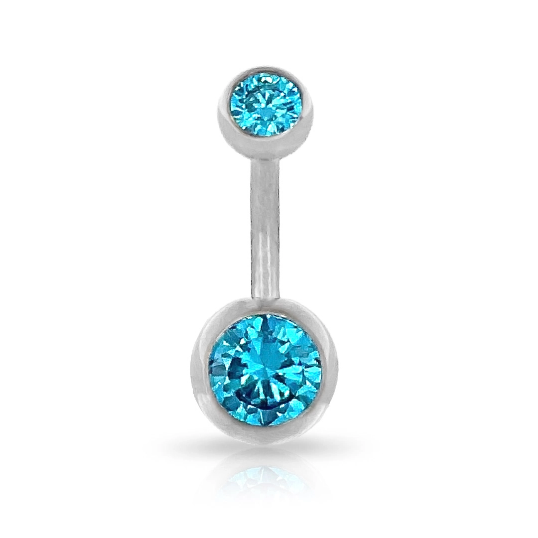 Piercing De Titanium Com Zircônias Topázio