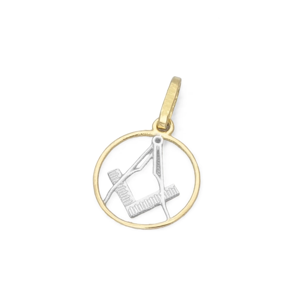 Pingente de Formatura Profissão Arquitetura em Ouro Amarelo e Ouro Branco 18K P
