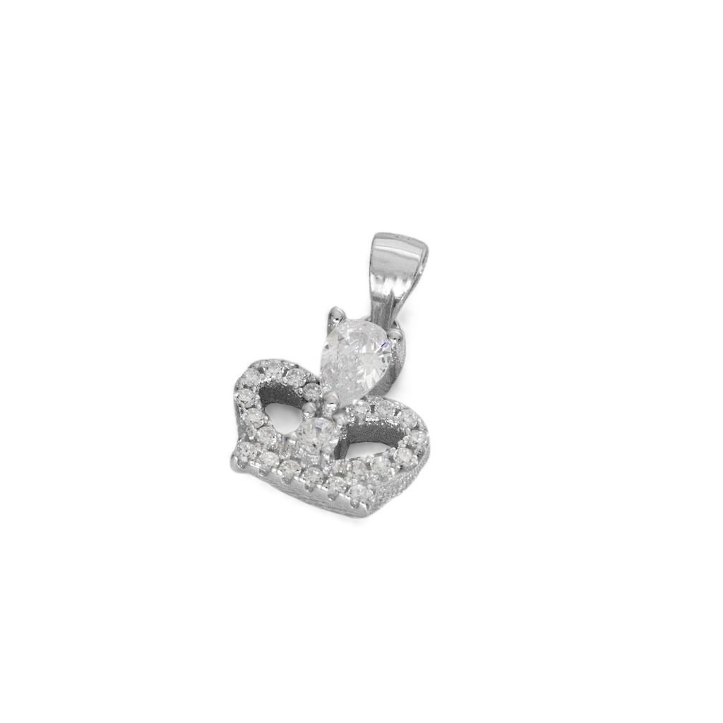 Pingente de Prata Encanto Coroa com Zircônia Cristal