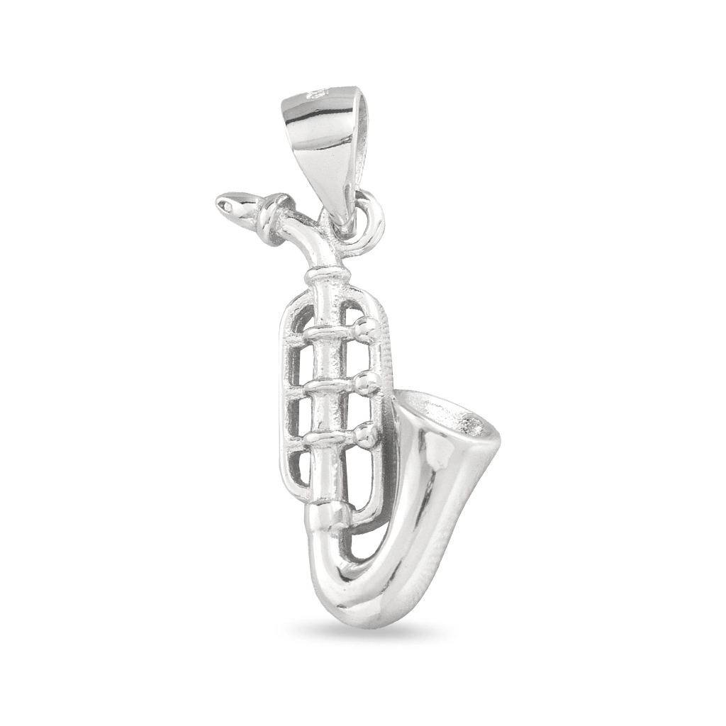 Pingente de Prata Encanto Saxofone Espelhado
