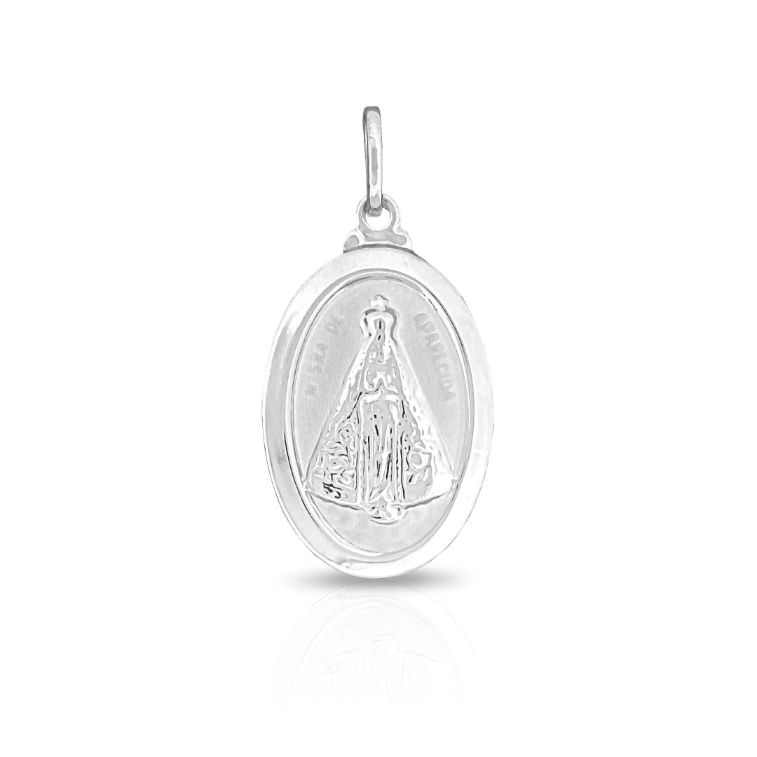 Pingente Medalha de Aço Nossa senhora de Aparecida