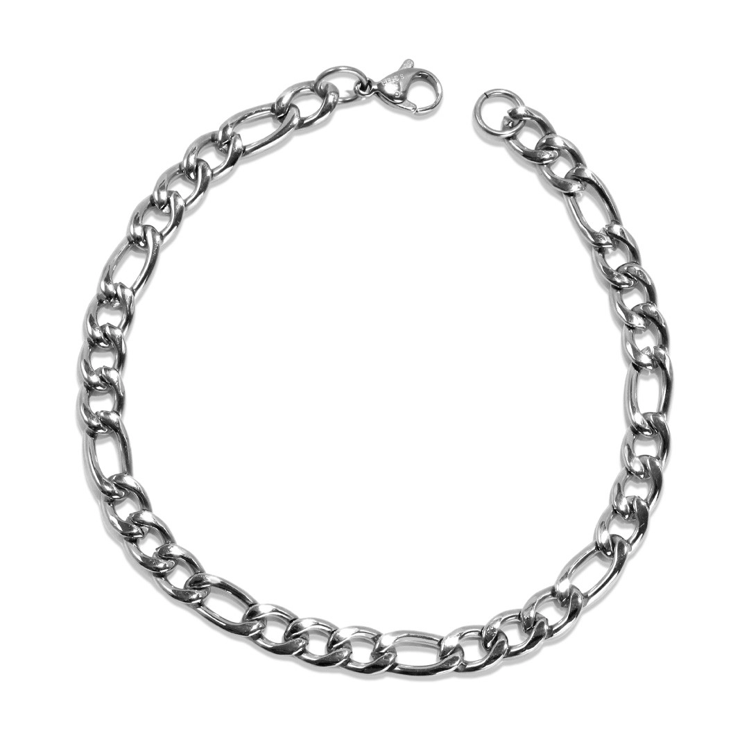 Pulseira de Aço em Malha Fígaro