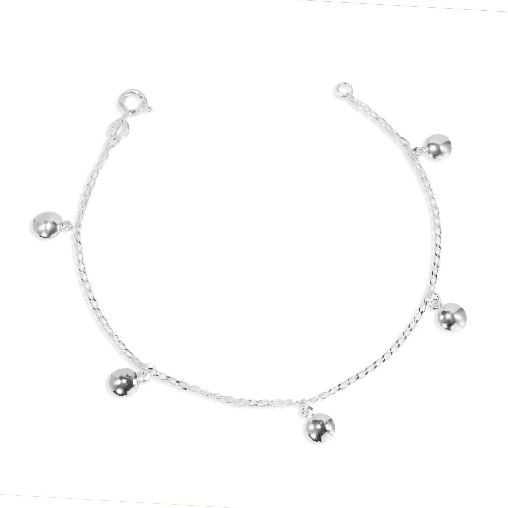 Pulseira de Prata com Berloques de Chapa Redonda