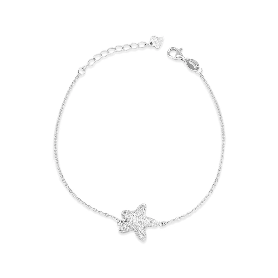 Pulseira de Prata com Estrela do Mar e Zircônias Cristal