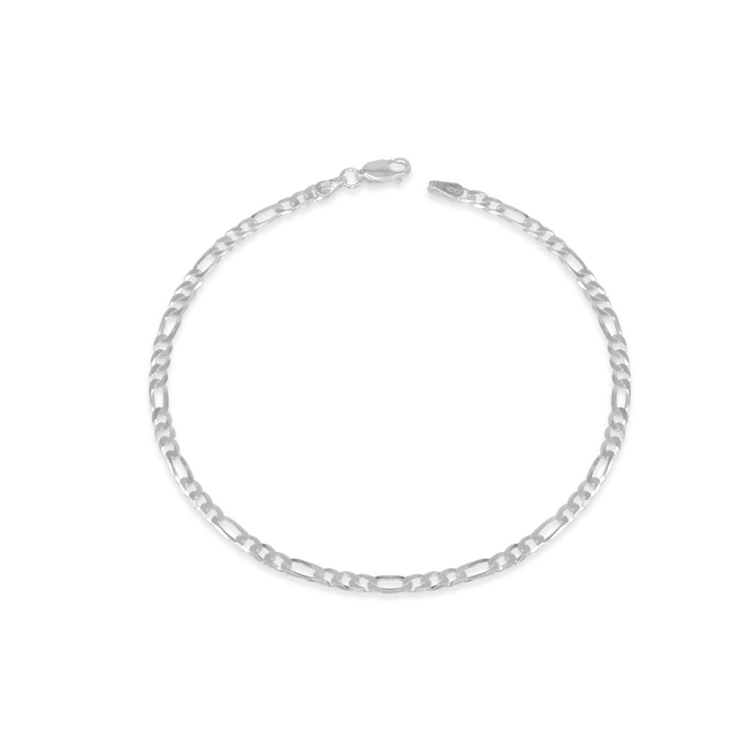 Pulseira de Prata em Malha Fígaro Flat