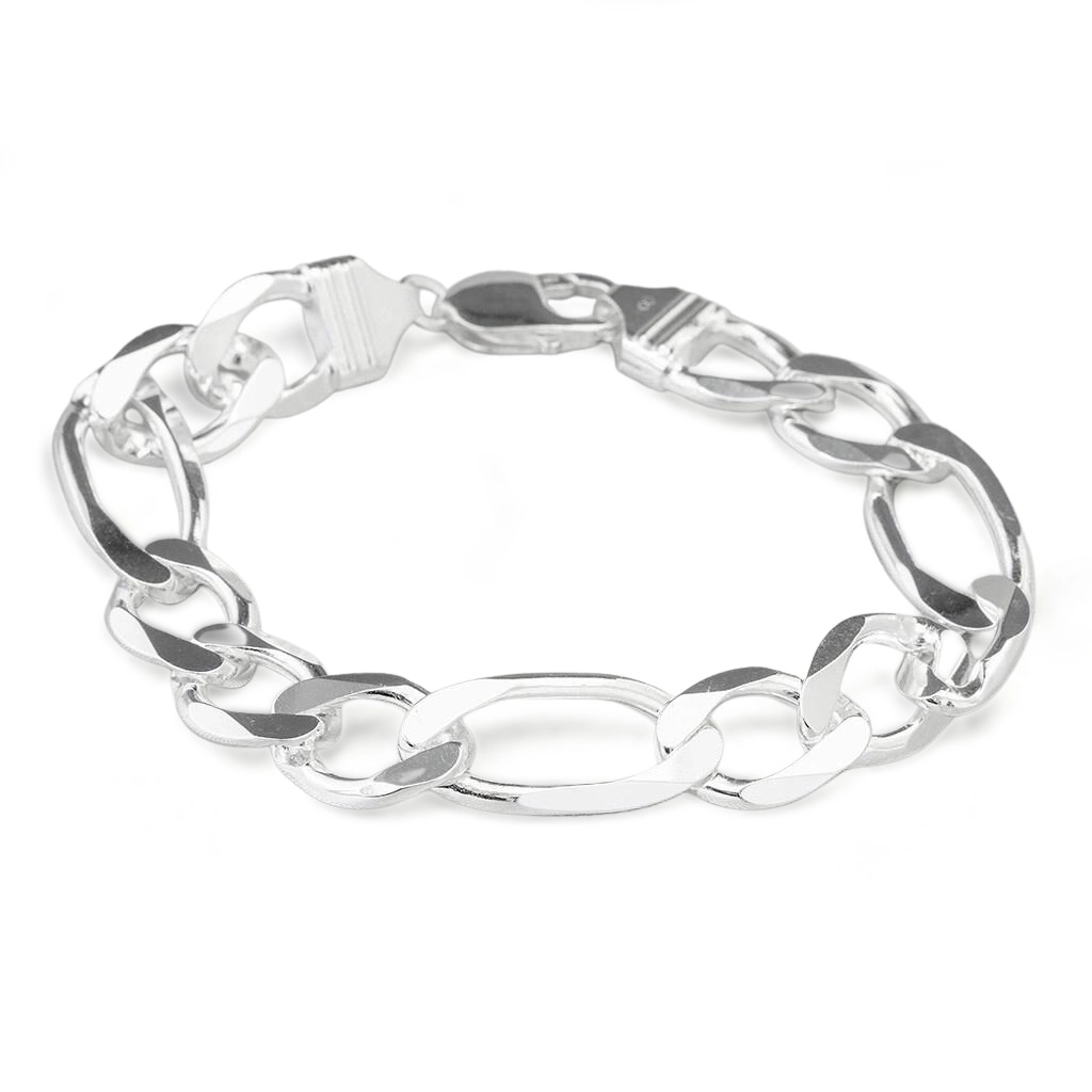 Pulseira de Prata Fígaro Flat
