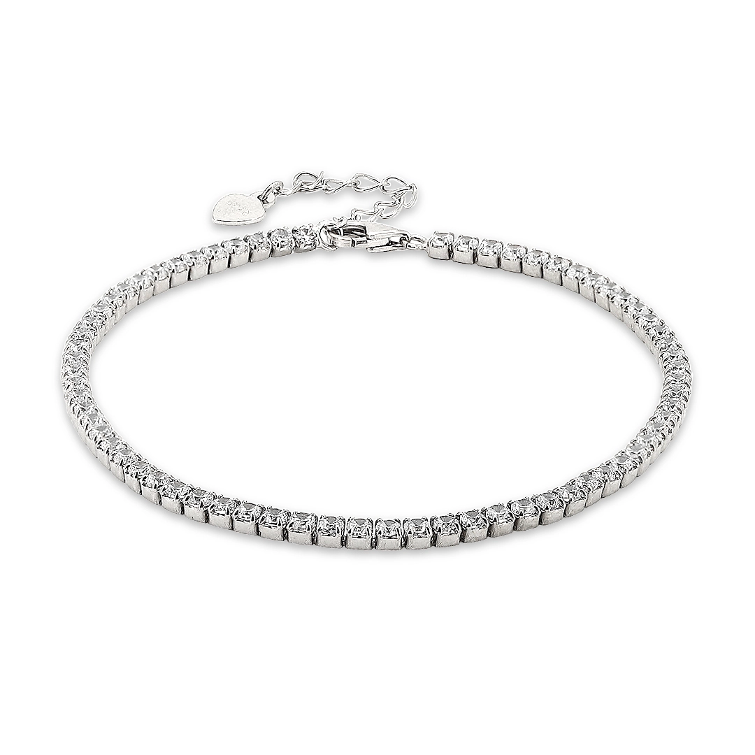 Pulseira de Prata Riviéra com Zircônias Cristal 